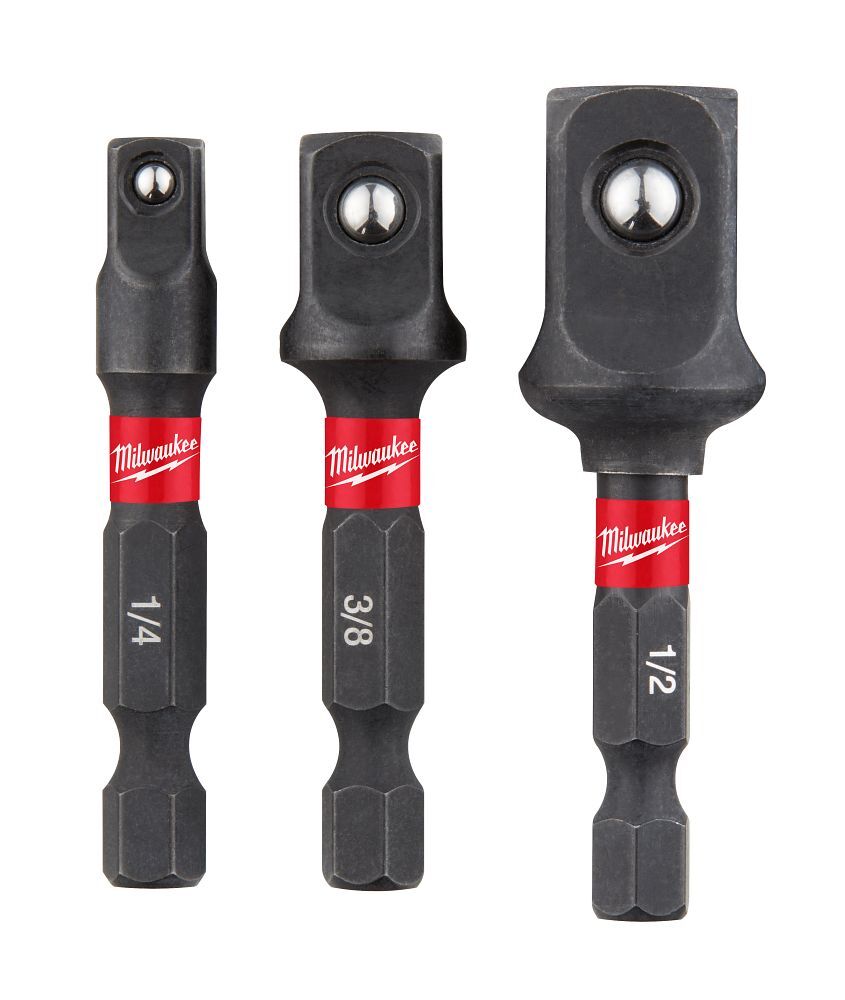 Milwaukee Impact Duty Shank To Socket Adapter Bit Set, 3-Pc