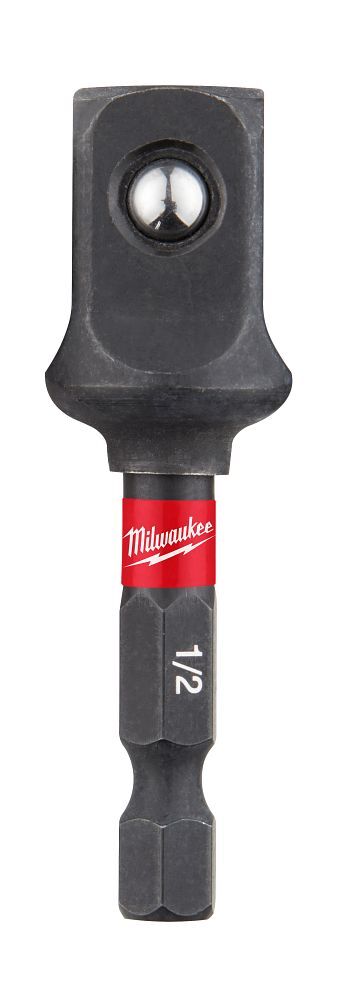 Milwaukee Impact Duty Shank To Socket Adapter Bit, 1/4-In Hex x 1/2-In Drive