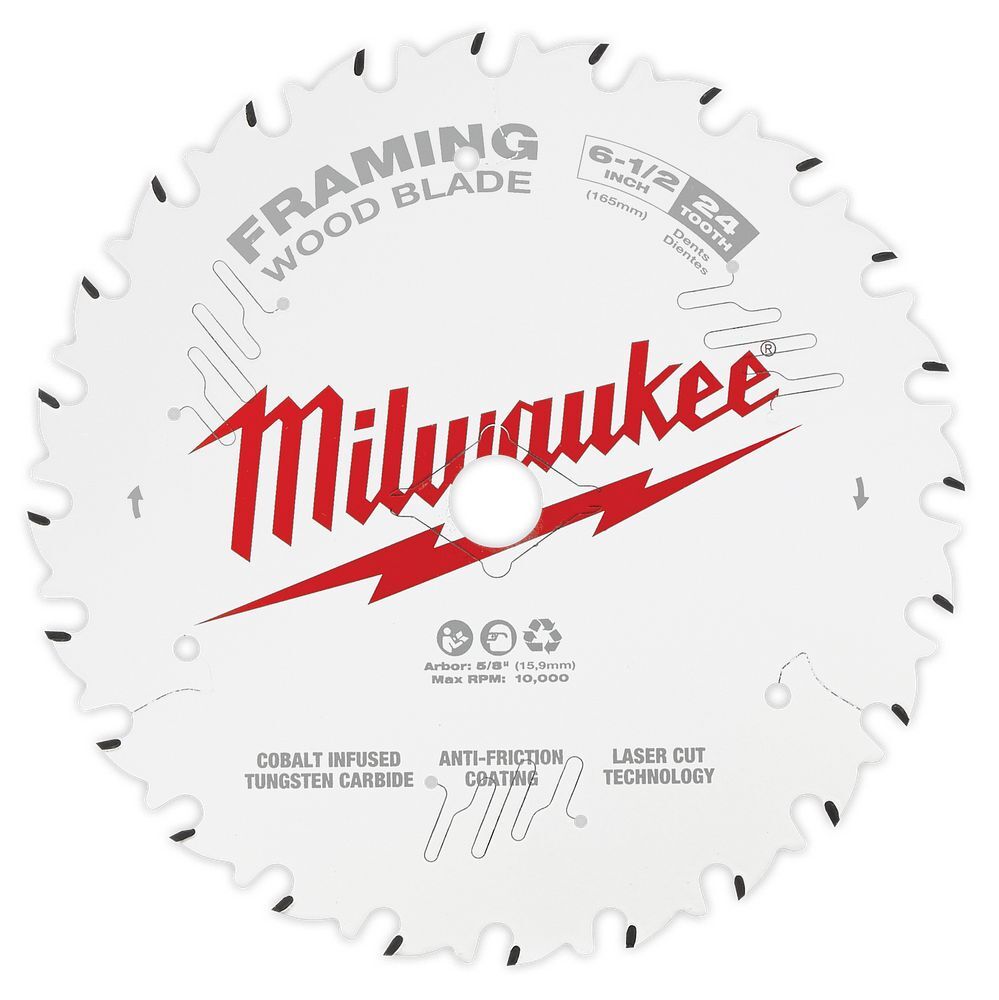 Milwaukee Framing Circular Saw Blade, 24T, 6 1/2-In