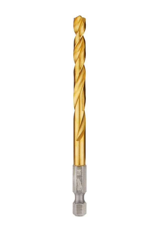 Milwaukee Shockwave Impact Duty Red Helix Titanium Drill Bit, 1/4-In