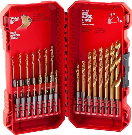 Milwaukee Shockwave Impact Duty Red Helix Titanium Drill Bit Set, 23-Pc