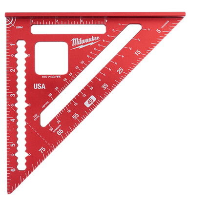 Milwaukee Rafter Square, 1/8 Graduation, Aluminum, 7-1/4 in L, 1-1/4 in W