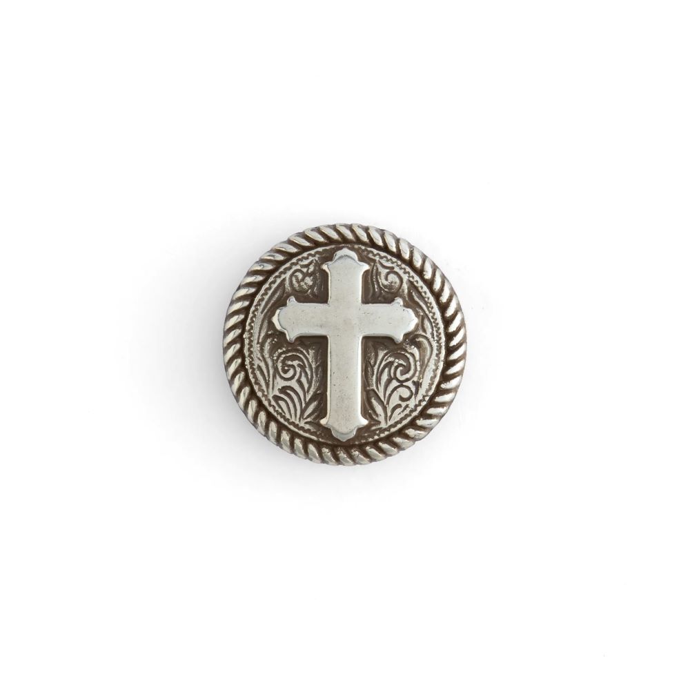 Tandy Leather Round Rope Edge Cross Concho, 1-In