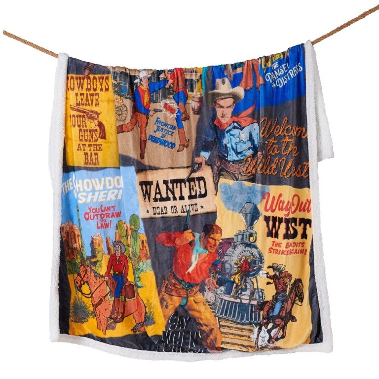 Indigo Hill Bandits & Heroes Campfire Sherpa Throw, 54-In x 68-In