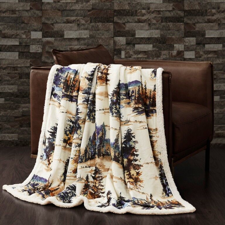 Paseo Road Acadia Campfire Sherpa Throw, 54-In x 68-In