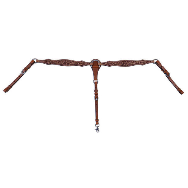 Buffalo Leather Vintage Tooled Breast Collar