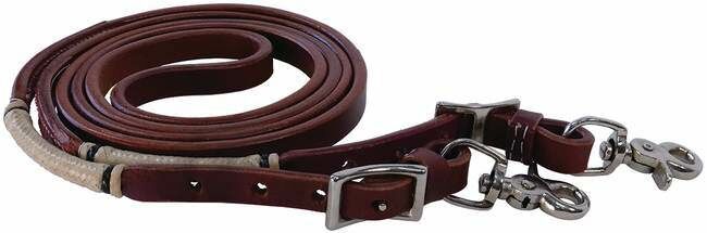 Buffalo Leather Rawhide Roping Rein - Full Quarter
