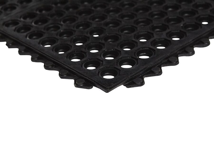 North West Rubber Wash Rack Mat - Black, 3 ft X 3 ft X 1/2 in