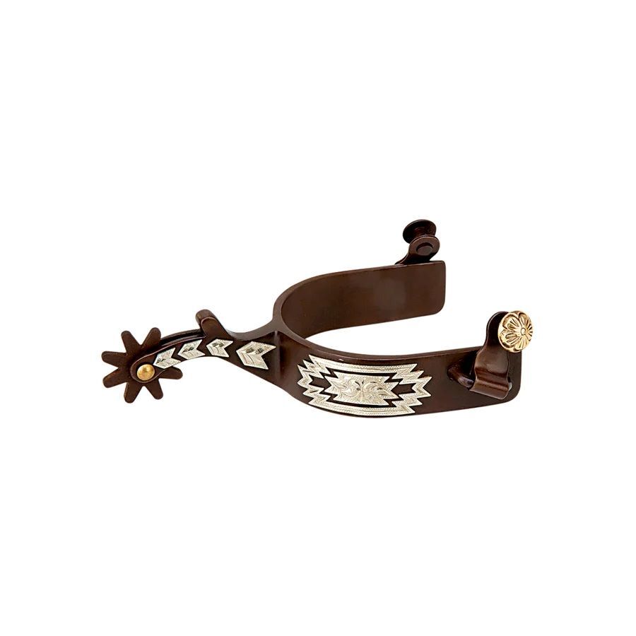 Weaver Leather Men's Spurs with Engraved German Silver Trim