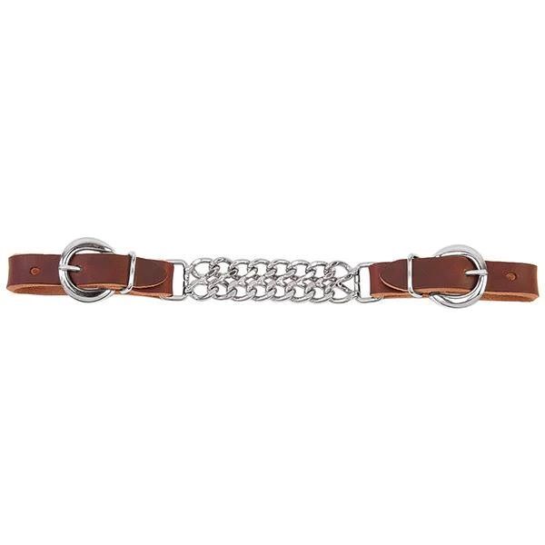 Weaver Leather Sunset Harness Leather Double Flat Link Chain Curb Strap, 4-1/4-In
