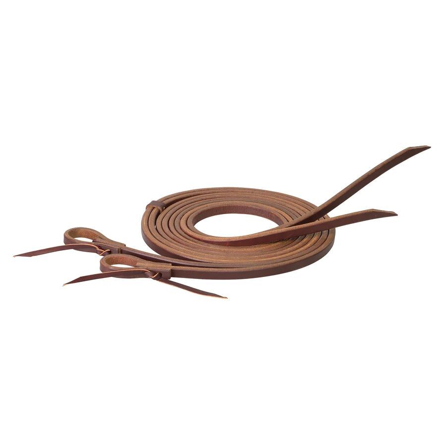 Weaver Leather Working Tack Extra Heavy Harness Split Reins, Water Loops w Tie Laces, 5/8-In x 8-Ft