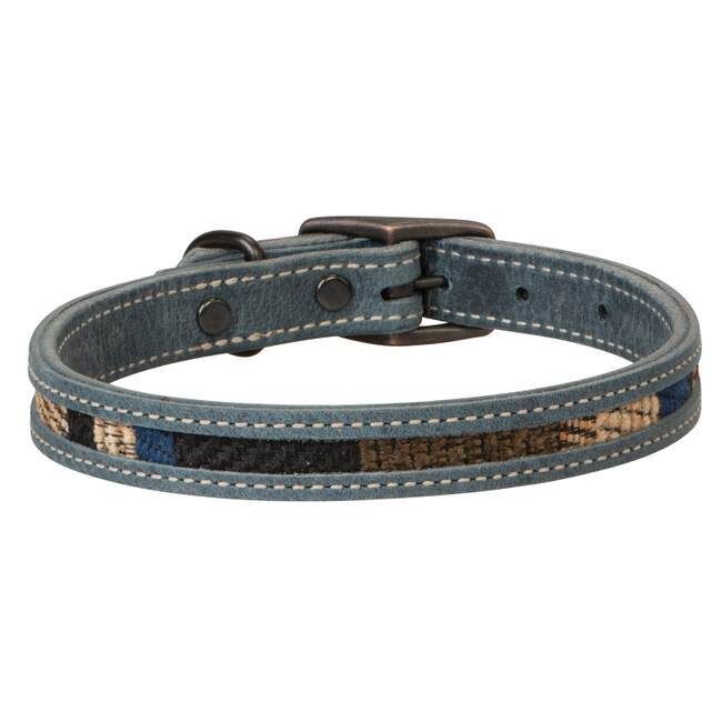 Weaver Leather Indigo Sky Collar Leather Dog Collar, 3/4-In x 17-In