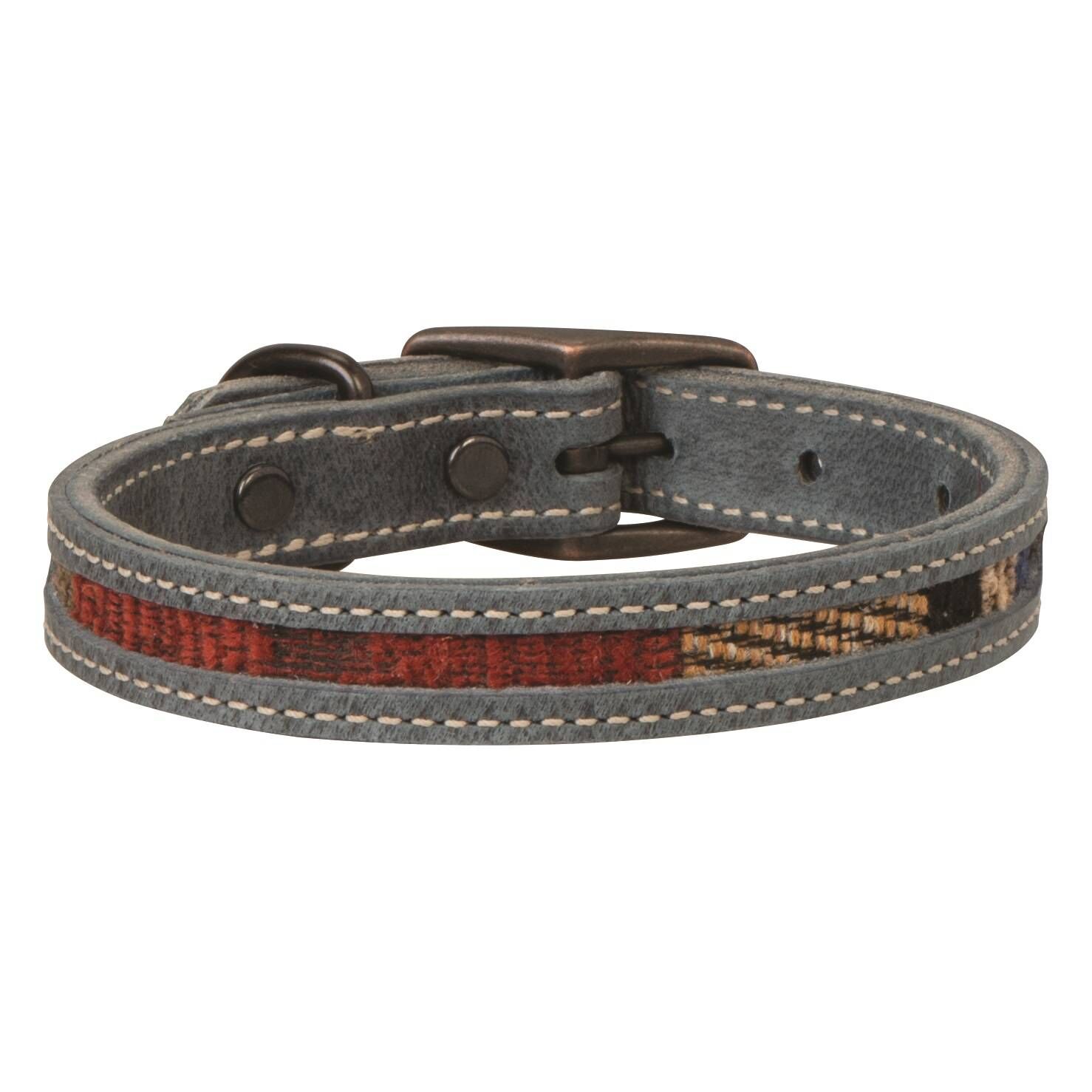 Weaver Leather Indigo Sky Collar Leather Dog Collar, 1-In x 23-In
