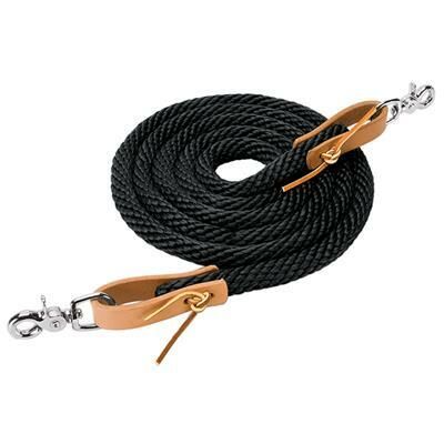 Weaver Leather Poly Roper Rein - Black, 3/8 in X 8 ft