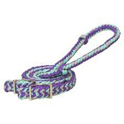 Weaver Leather Braid Barrel Rein - Purple/Gray/Mint, 1/2 in X 8 ft