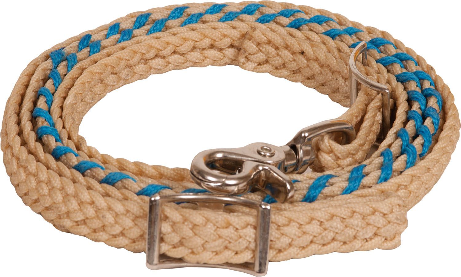 Mustang Manufacturing Turquoise Laced Waxed Contest Rein, 3/4-In x 8-Ft