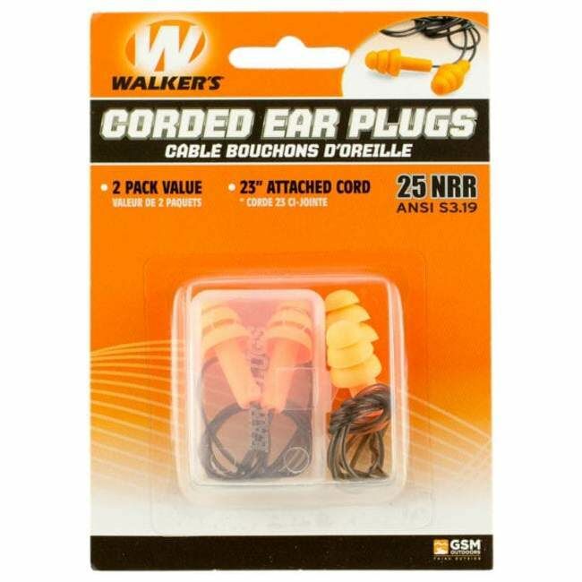 Walker's 2 Pack Corded Foam Ear Plugs