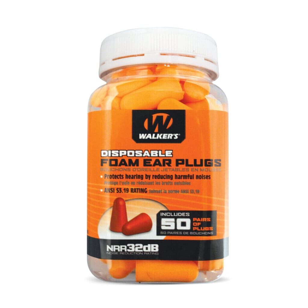 Walker's Foam Ear Plugs, 50-Pair
