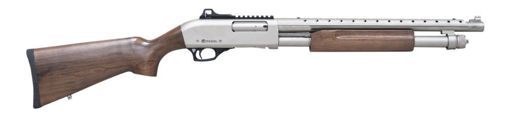 Citadel Mariner 12 Gauge 18.5" Wood/Nickel Pump Action Shotgun, 4-Rd
