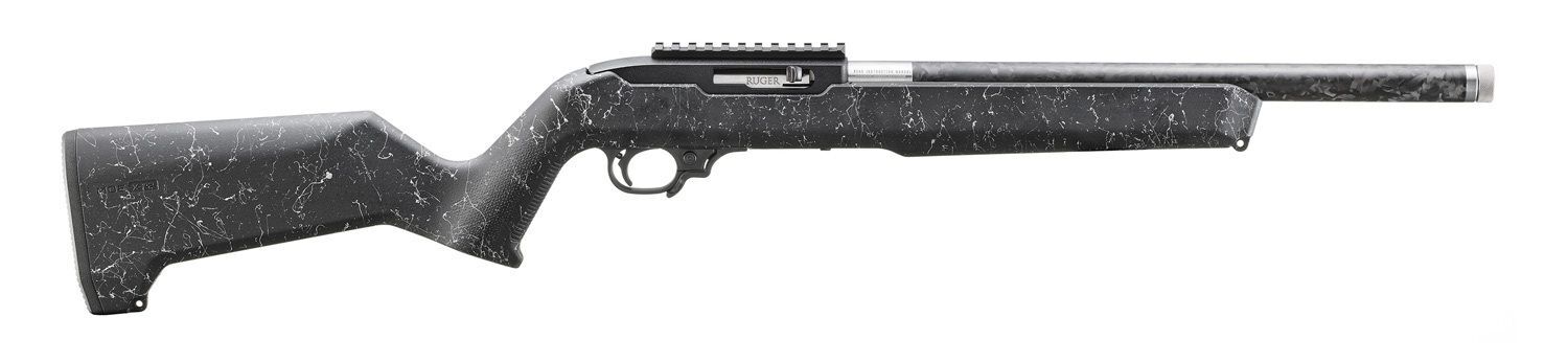 Ruger 10/22 Carbon Fiber .22 LR 16.1" MagPul Black Textured White Speckle Semi-Auto Rifle, 10-Rd