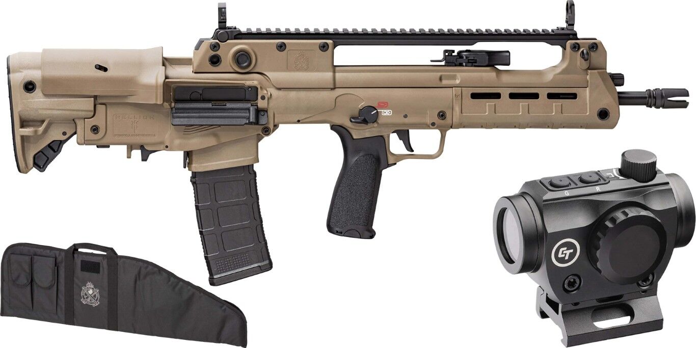 Springfield Armory Hellion 5.56 NATO 16" FDE Semi-Auto Bullpup Rifle Gear Up Bundle, 30-Rd