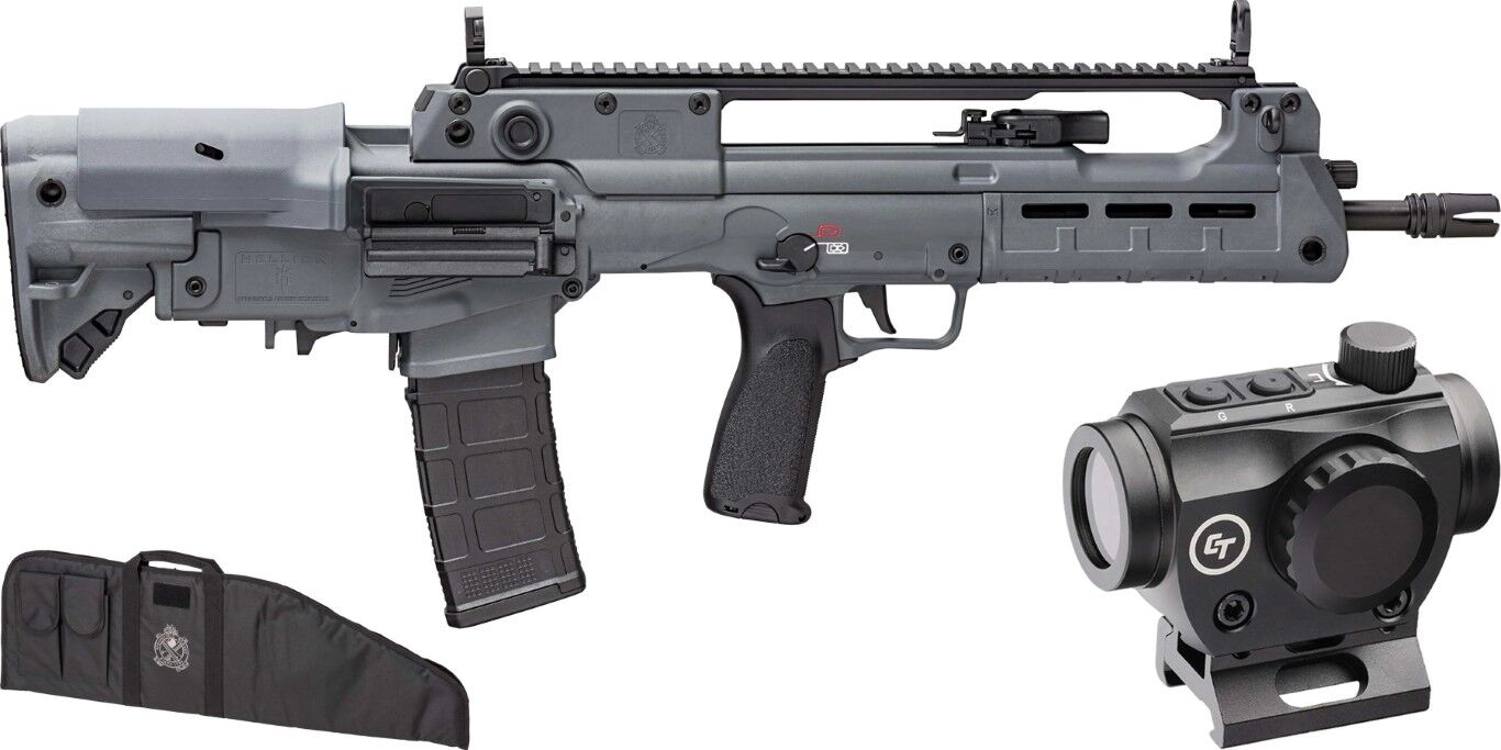 Springfield Armory Hellion 5.56 NATO 16" Gray Semi-Auto Bullpup Rifle Gear Up Bundle, 30-Rd
