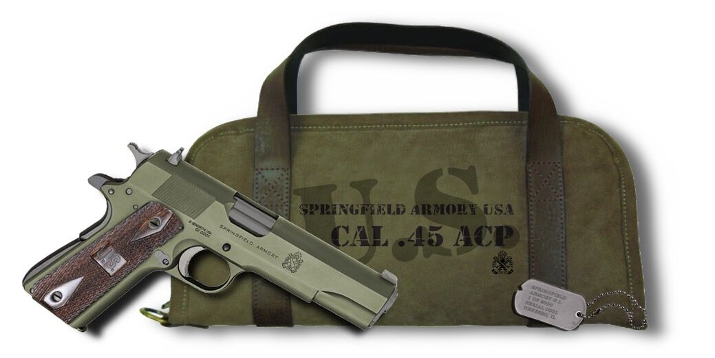 Springfield Armory 1911 Mil-Spec Defender Series .45 Auto Full Size Green Pistol Kit, 7-Rd