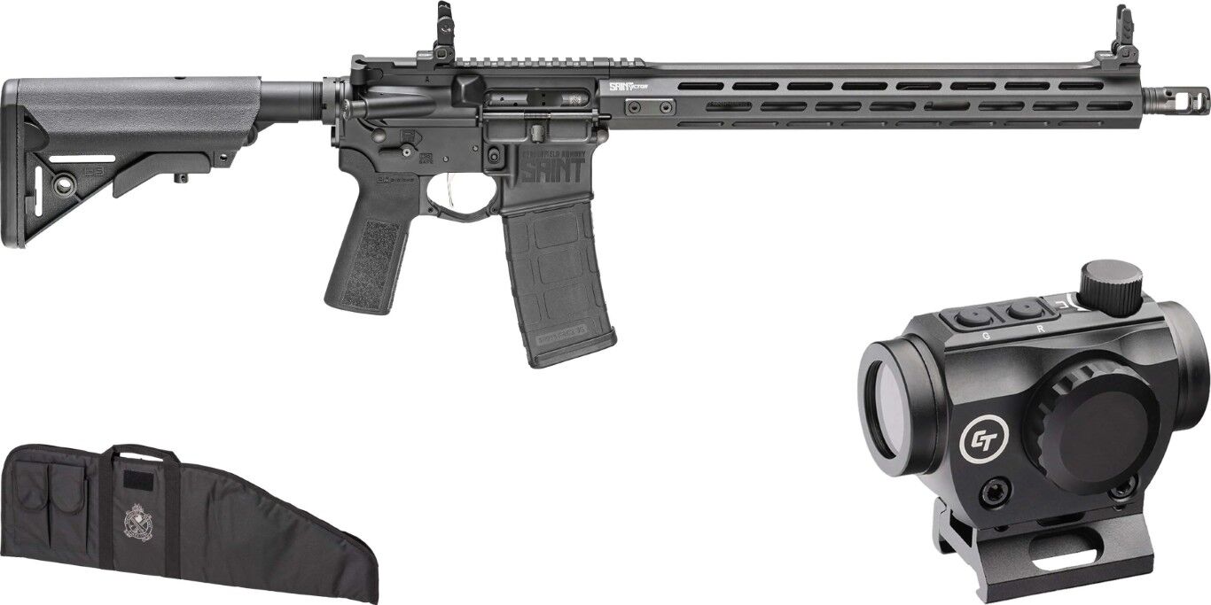 Springfield Armory Saint Victor 5.56 NATO Semi-Auto AR-15 Rifle Gear Up Bundle, 30-Rd