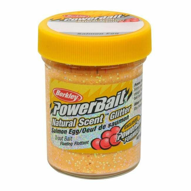 Berkley PowerBait Natural Glitter Trout Bait Garlic Scent - Salmon Peach