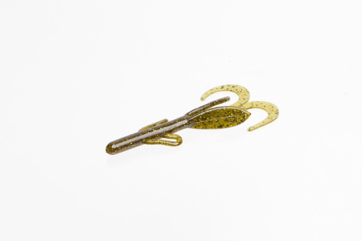 Zoom Bait Baby Brush Hog Green Pumpkin Magic, 4-In, 12-Pk