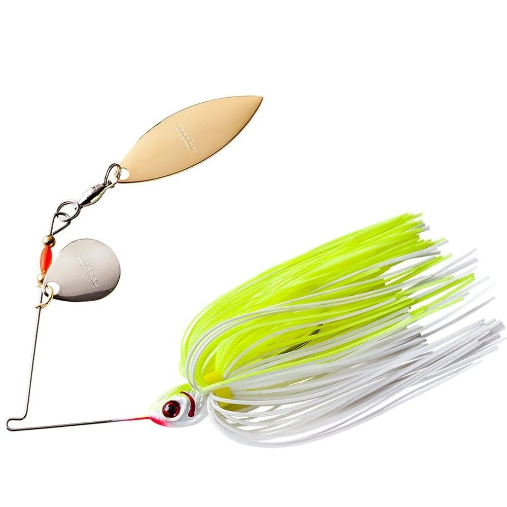 Booyah White Chartreuse Tandem Blade Spinnerbait, 3/8-Oz