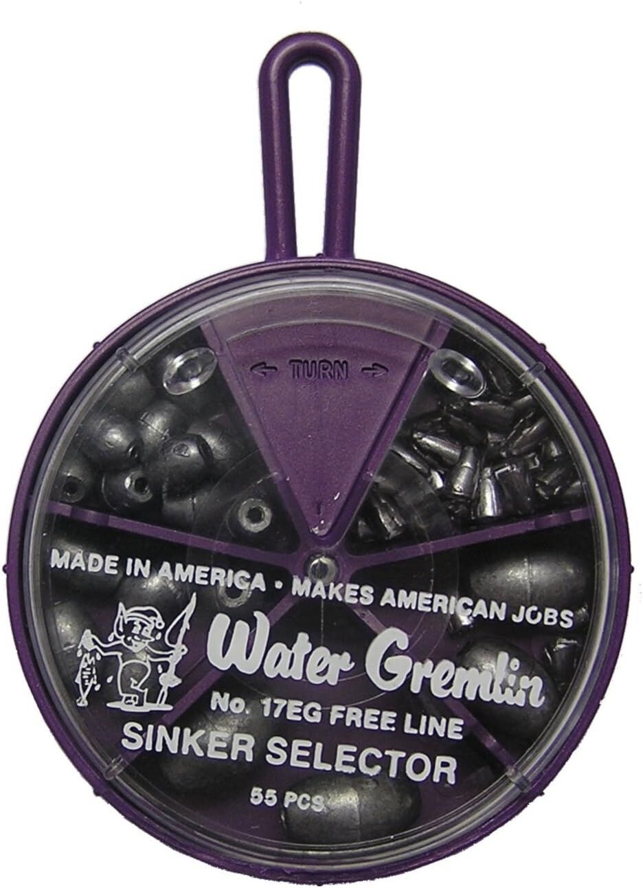 Water Gremlin No. 17EG Free line Sinker Selector, 55-Pc