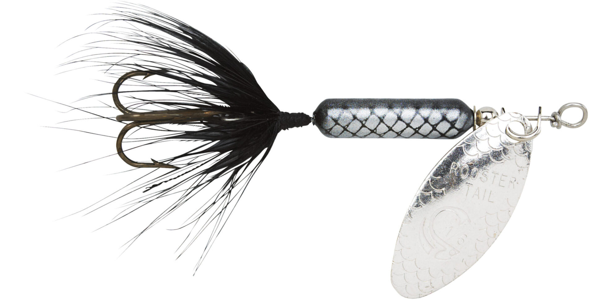 Yakima Bait Black Original Rooster Tail with Treble Hook, 1/16-Oz, 2-In