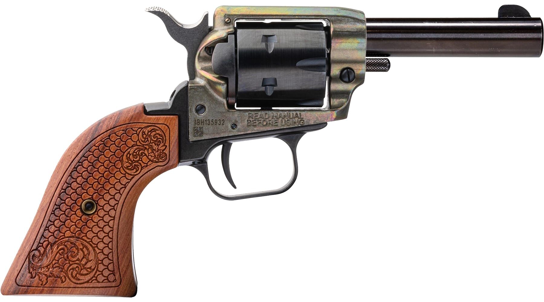 Heritage Barkeep Custom Scrool Wood Grips .22 LR 3.6" 6-Shot Revolver