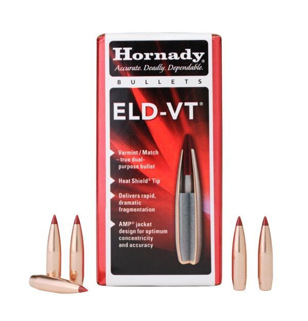 Hornady 22 Cal .224 62 Grain ELD‑VT Rifle Bullets, 100-Pk