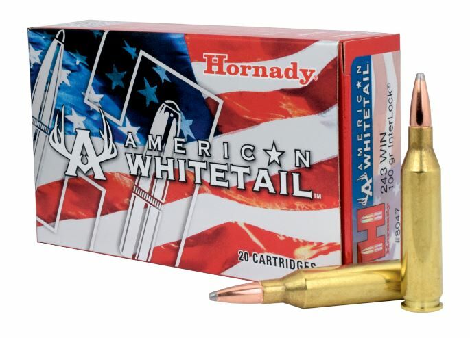 Hornady American Whitetail .243 Win, 100 Grain InterLock BTSP Rifle Ammo, 20-Rd