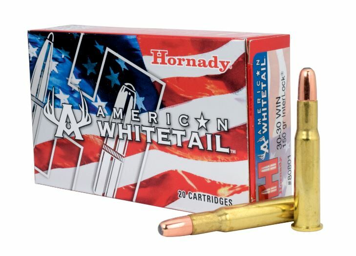 Hornady American Whitetail .30-30 Win, 150 Grain InterLock RN Rifle Ammo, 20-Rd