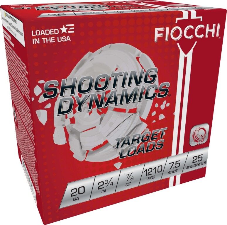 Fiocchi Shooting Dynamics 20 Gauge 2 3/4" # 7.5 Shot, 7/8-Oz, 25-Rd