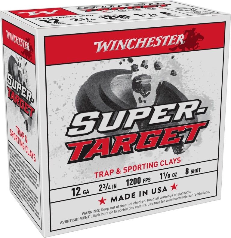 Winchester Super Target 12 Gauge 2 3/4" #8 Shot, 1 1/8-Oz, 25-Rd
