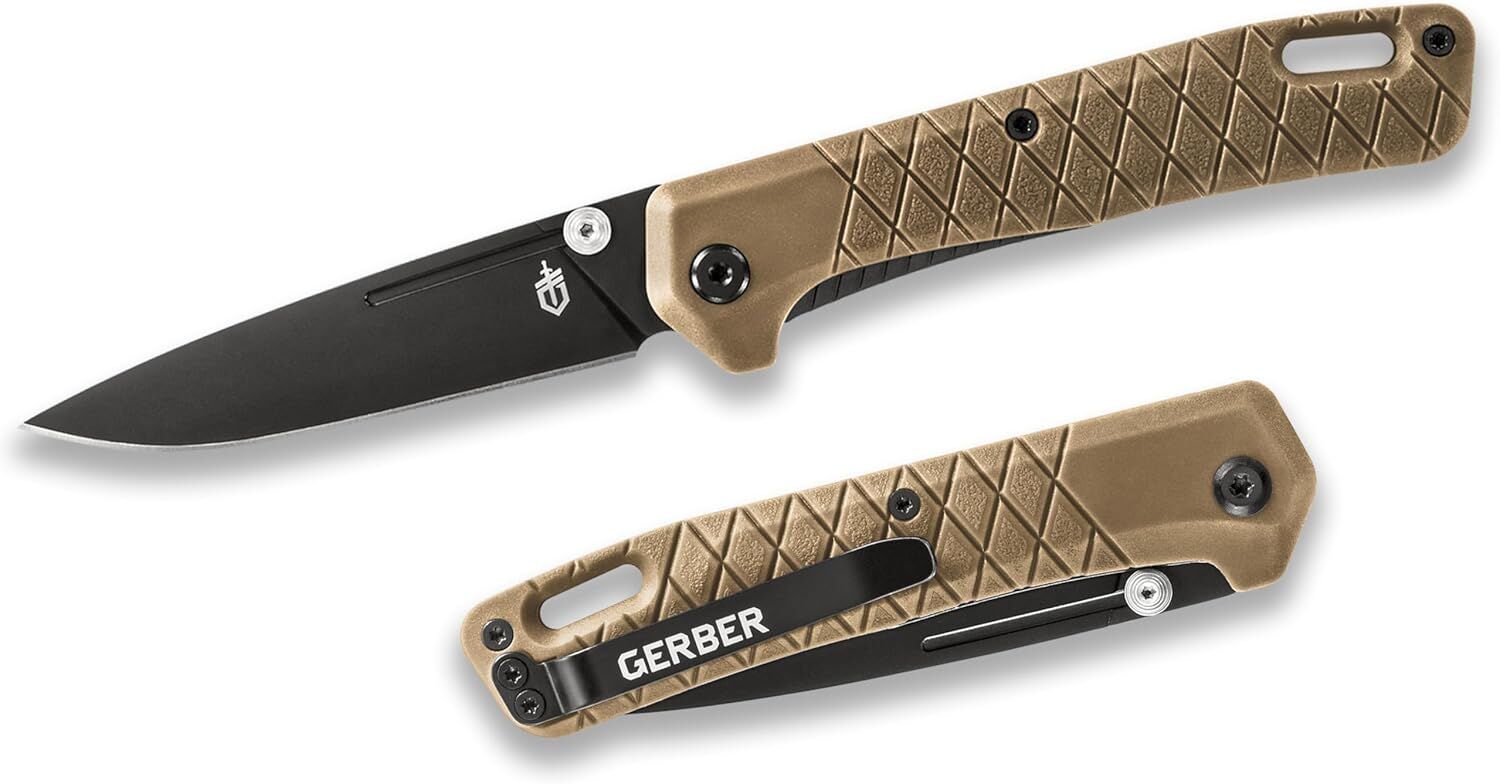 Gerber Gear Zilch Coyote Brown Clip Folding Pocket Knife, 3.1-In