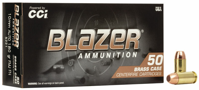 Blazer Brass 10mm Auto, 180 Grain Full Metal Jacket Pistol Ammo, 50-Rd