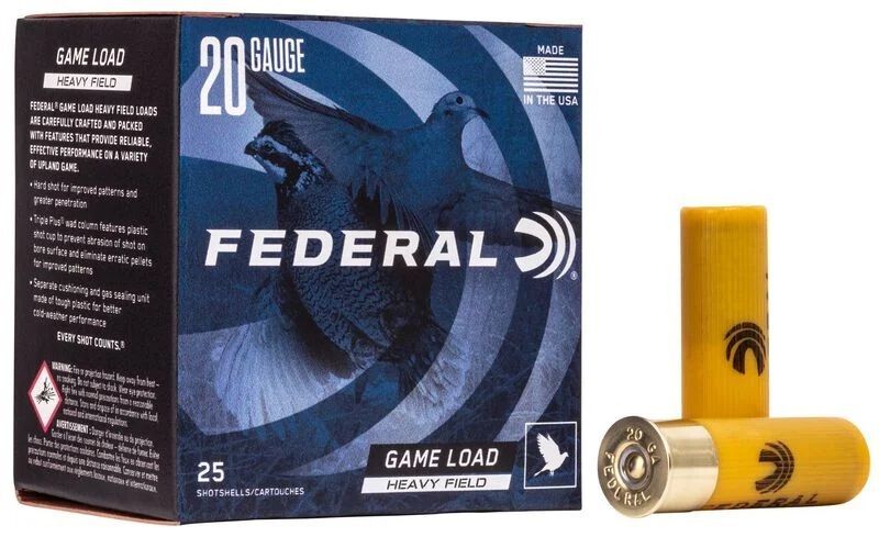 Federal Game Load Upland Heavy Field 20 Gauge 2 3/4" #6 Shot, 1-Oz, 25-Rd