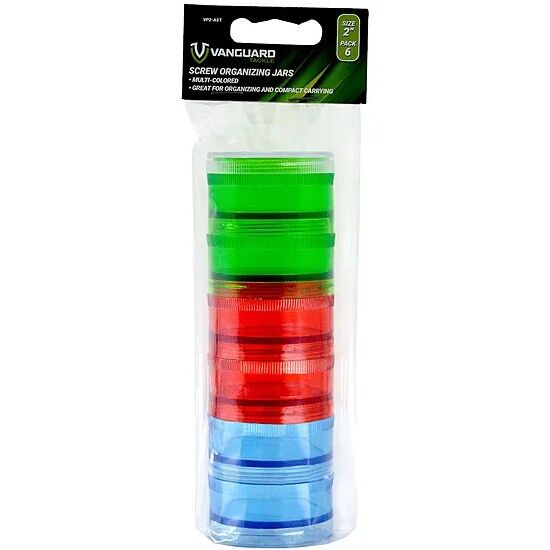 Vanguard Tackle Multi-Colored Screw Organizing Jars, 2-In 6-Pk