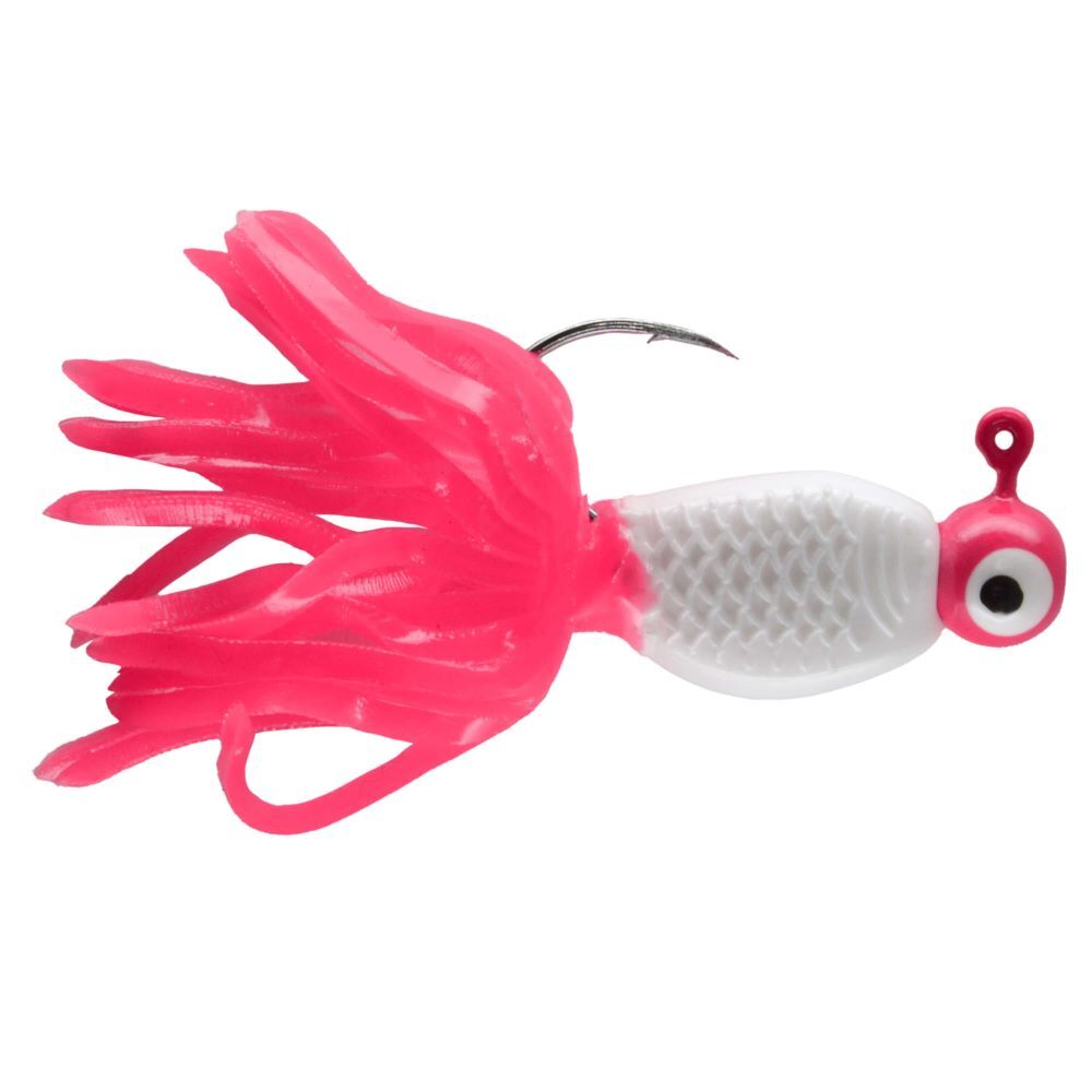 Chubbs Lures Panfish Broom Tail Pink/White, 1/16-Oz, 3-Pk
