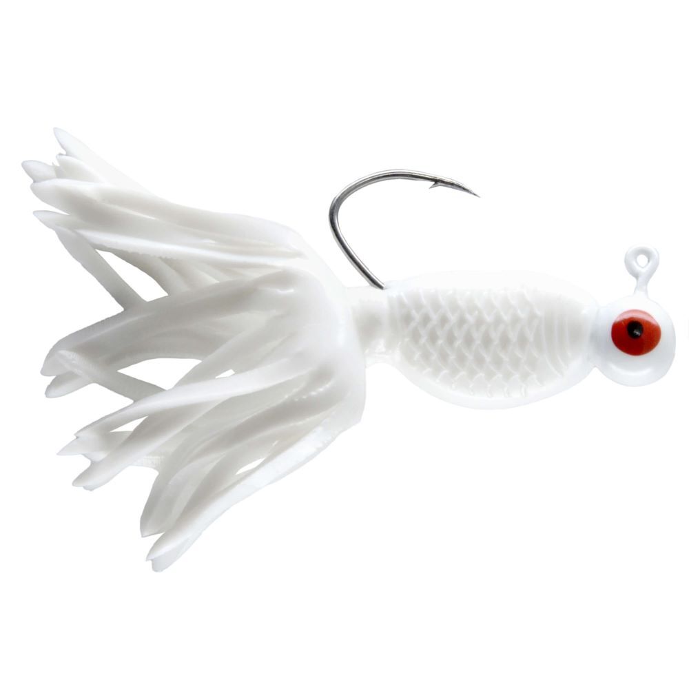 Chubbs Lures Panfish Broom Tail White, 1/16-Oz, 3-Pk
