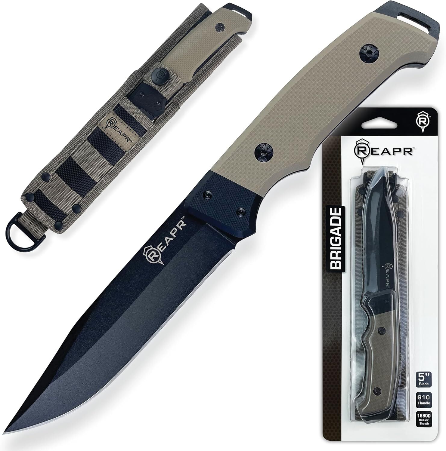 Reapr Brigade Fixed Blade Knife, 5-In