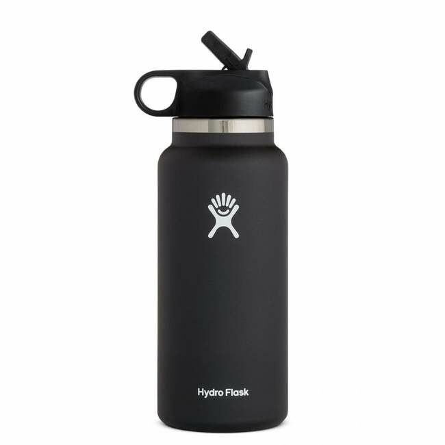 Hydro Flask Straw Lid Wide Mouth Bottle - Black, 32 oz