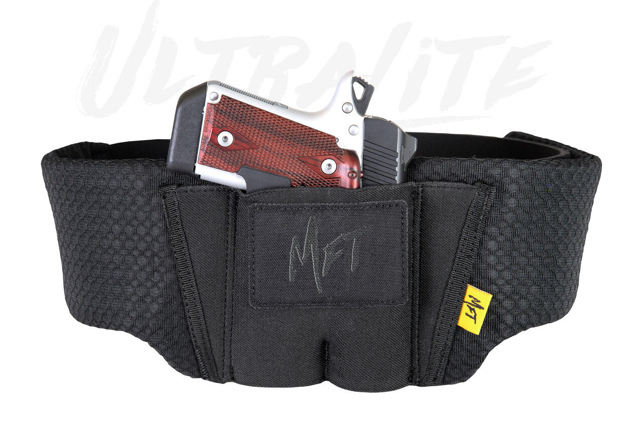 Mission First Tactical Ultralite Black Mesh Fabric Ambidextrous Belly Band Holster