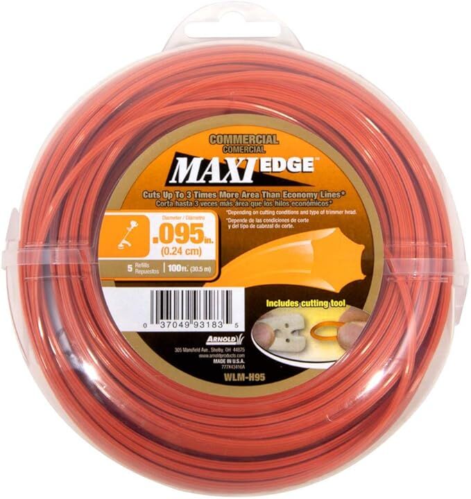 Arnold Maxi Edge Commercial Trimmer Line, .095-In X 100-Ft