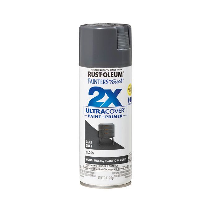 Rust-Oleum 2X Ultra Cover Gloss Spray Paint Dark Gray, 12-Oz